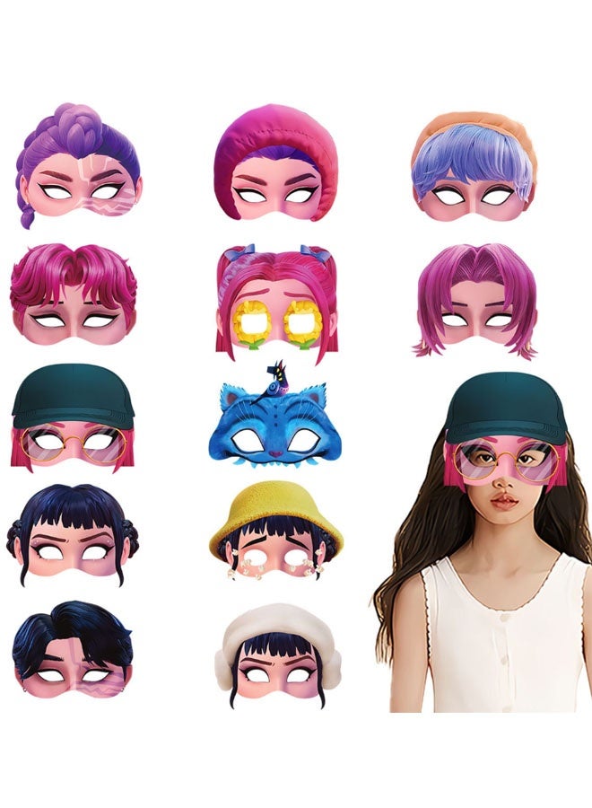 قناع، دعائم تصوير لحفلة تنكرية مستوحاة من صائدي الشياطين في الكيبوب، فرقة فتيات كيبوب، قناع مضحك لنصف الوجه - Image 1